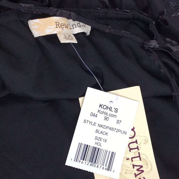 Rewind Sleeveless Crushed Velvet Black Dress Plus Size 1X NWT - Picture 6 of 8